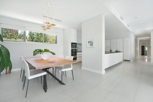 Modern, decluttered dining room.